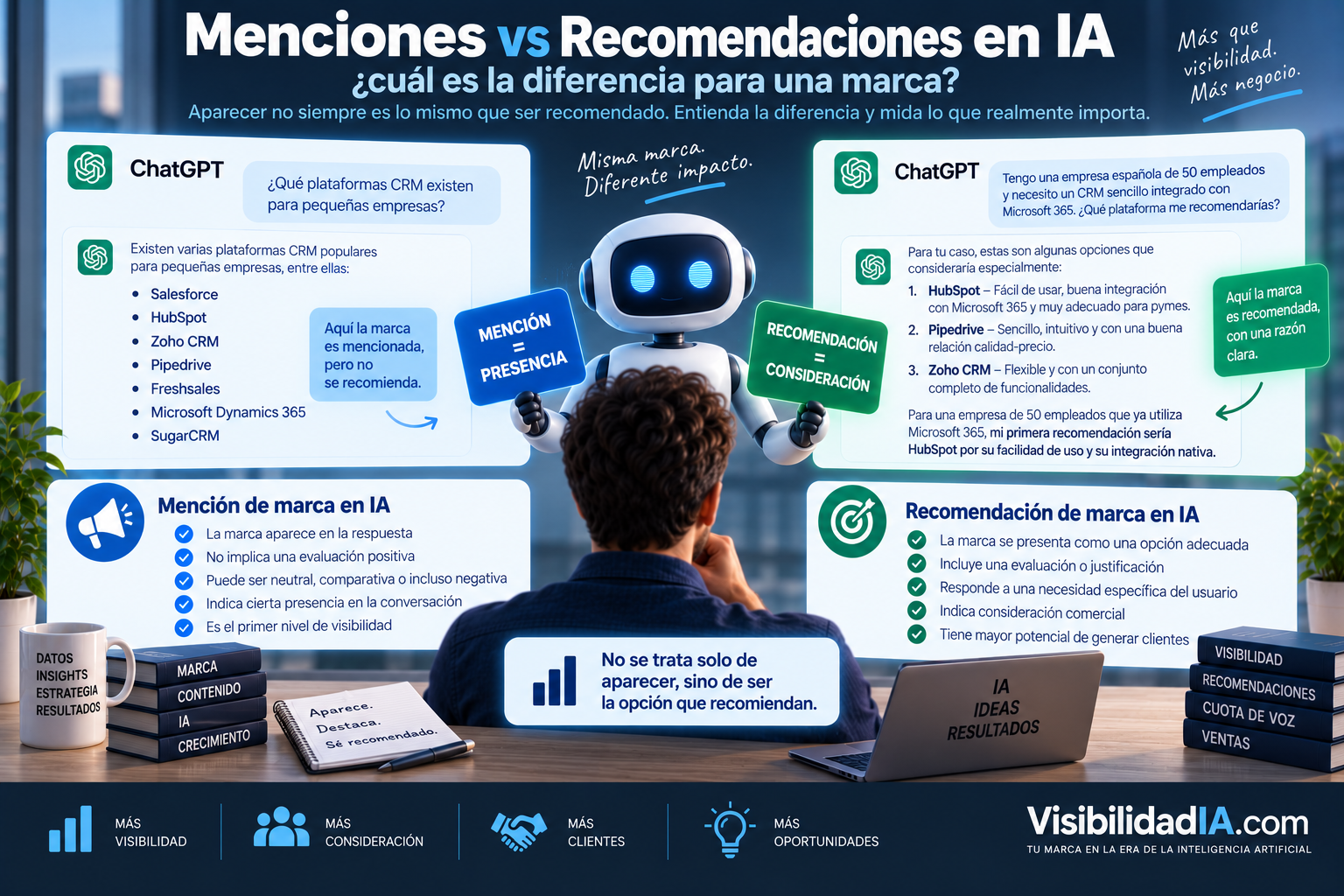 Menciones vs recomendaciones en IA: ¿cuál es la diferencia para una marca?