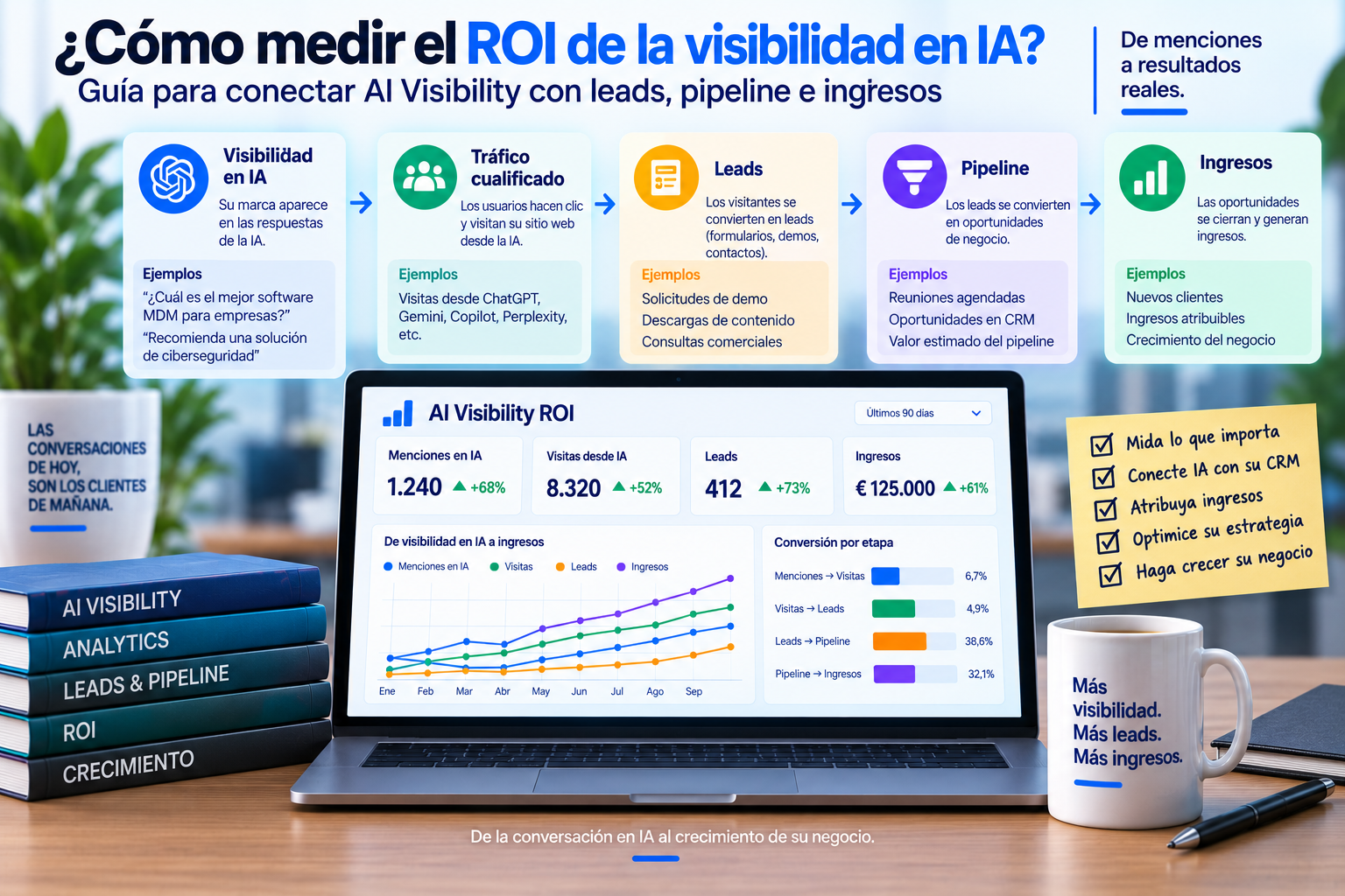 ¿Cómo medir el ROI de la visibilidad en IA? Guía para conectar AI Visibility con leads, pipeline e ingresos