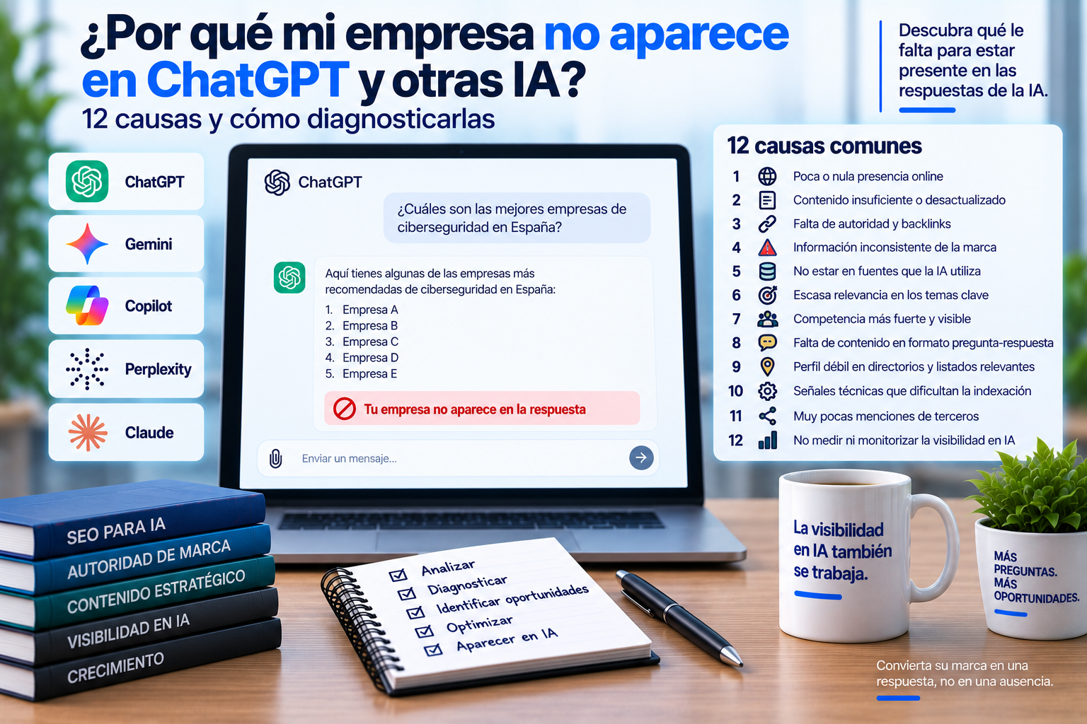 ¿Por qué mi empresa no aparece en ChatGPT y otras IA? 12 causas y cómo diagnosticarlas