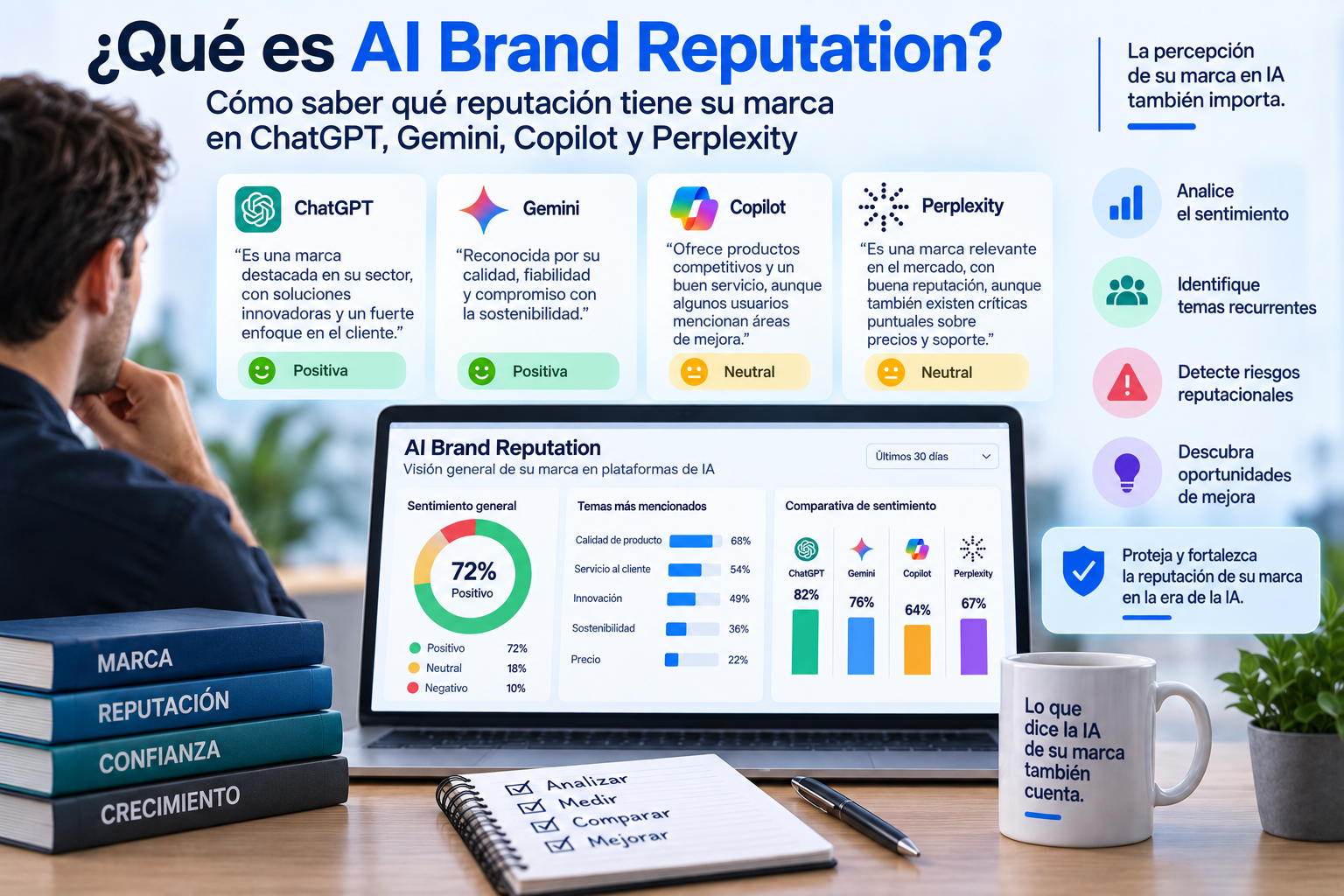 ¿Qué es AI Brand Reputation? Cómo saber qué reputación tiene su marca en ChatGPT, Gemini, Copilot y Perplexity