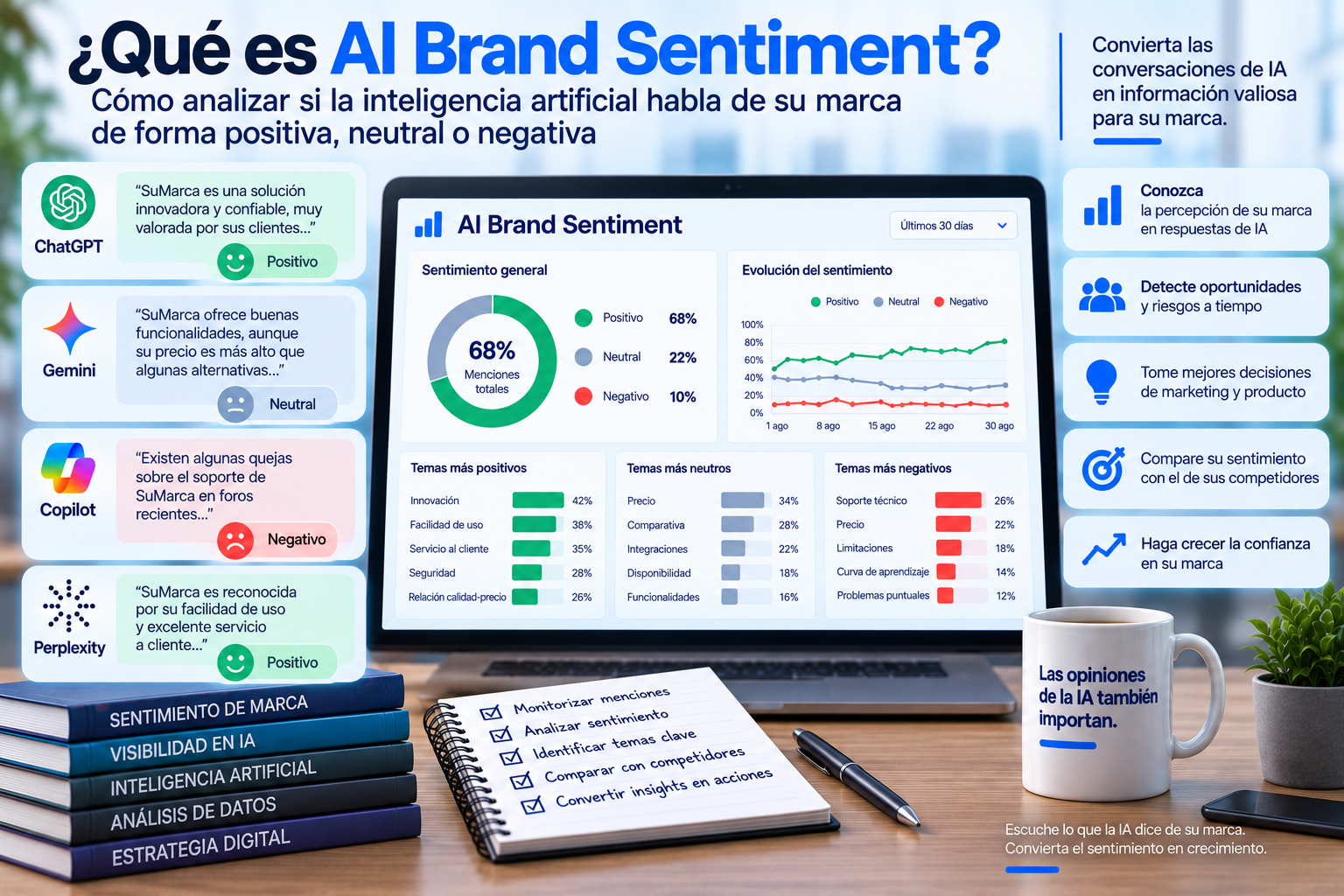 ¿Qué es AI Brand Sentiment? Cómo analizar si la inteligencia artificial habla de su marca de forma positiva, neutral o negativa