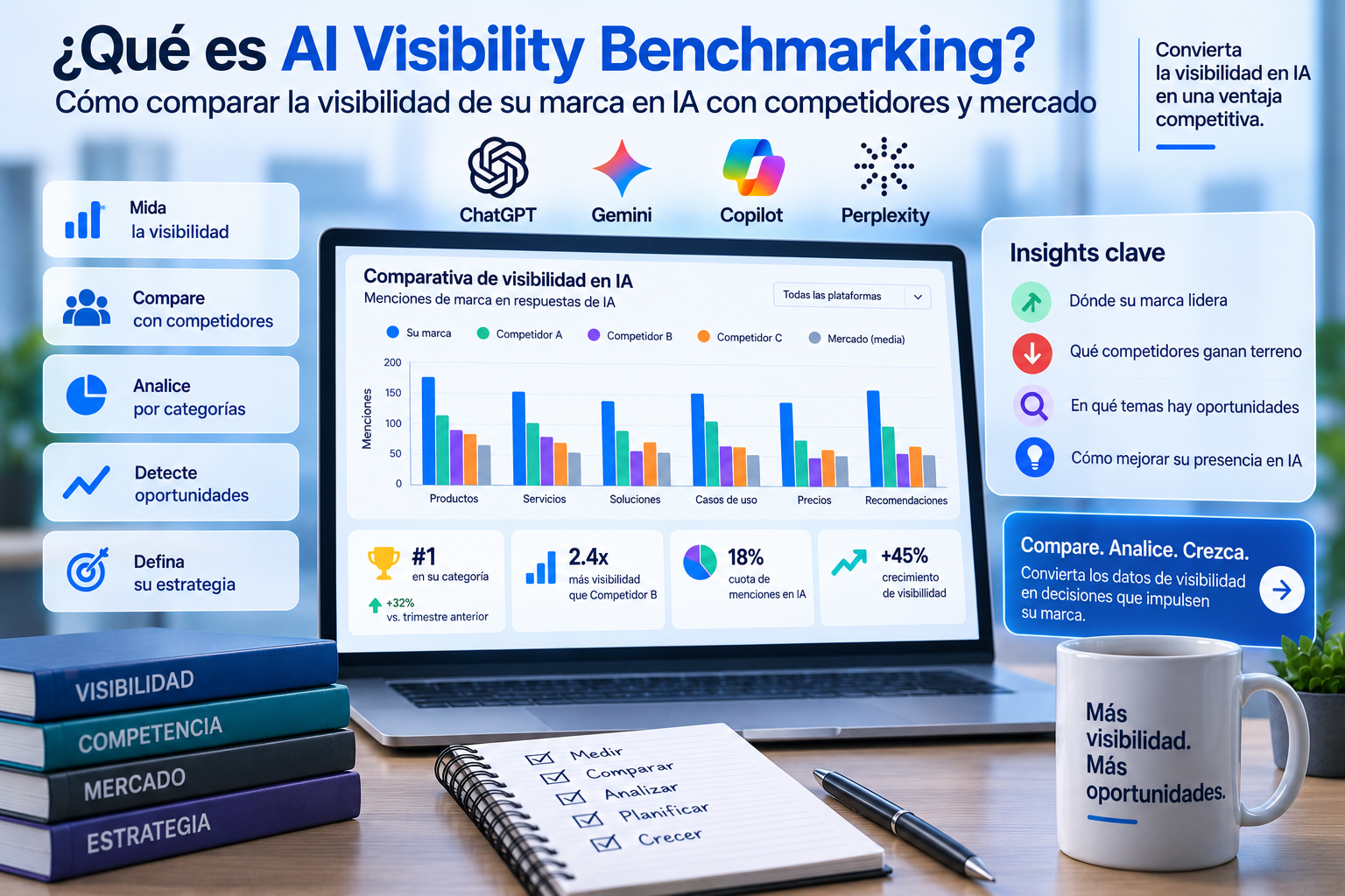 ¿Qué es AI Visibility Benchmarking? Cómo comparar la visibilidad de su marca en IA con competidores y mercado