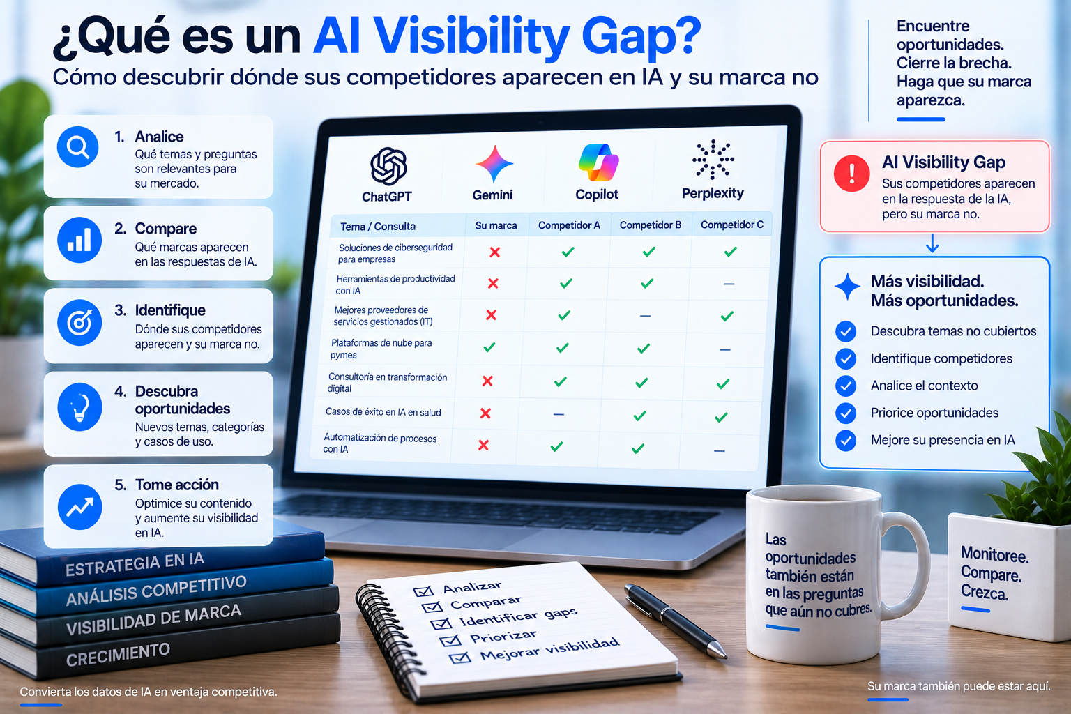 ¿Qué es un AI Visibility Gap? Cómo descubrir dónde sus competidores aparecen en IA y su marca no