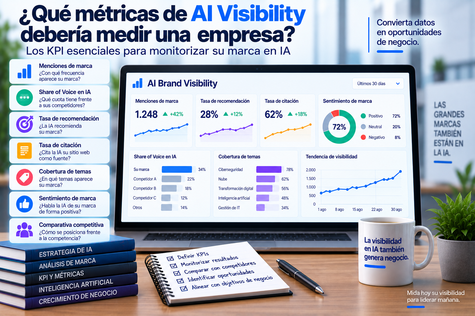 ¿Qué métricas de AI Visibility debería medir una empresa? Los KPI esenciales para monitorizar su marca en IA